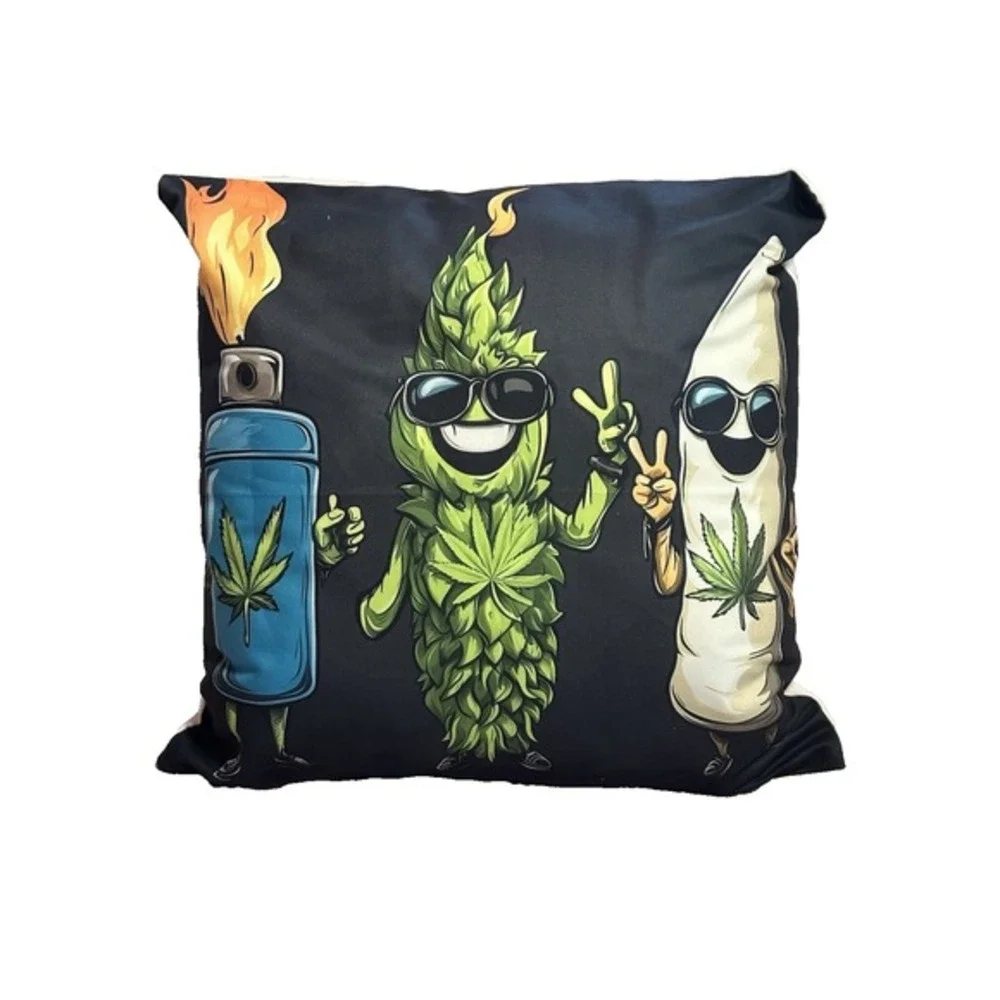 NEW novelty throw pillow 18x18‎ inches pillowcase & insert included 420 smoke